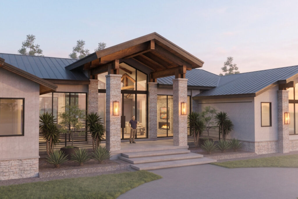 Rustic Country Home Front Porch